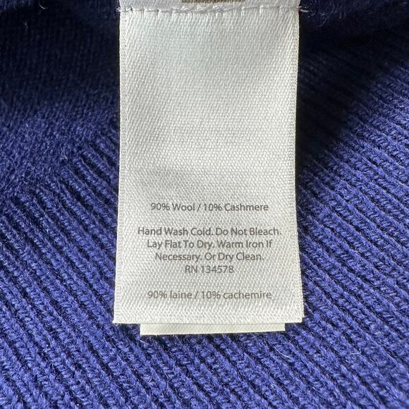 Vineyard Vines Sweater Womens Medium Blue Green Raglan Sleeve Baseball Cashmere - Picture 4 of 6